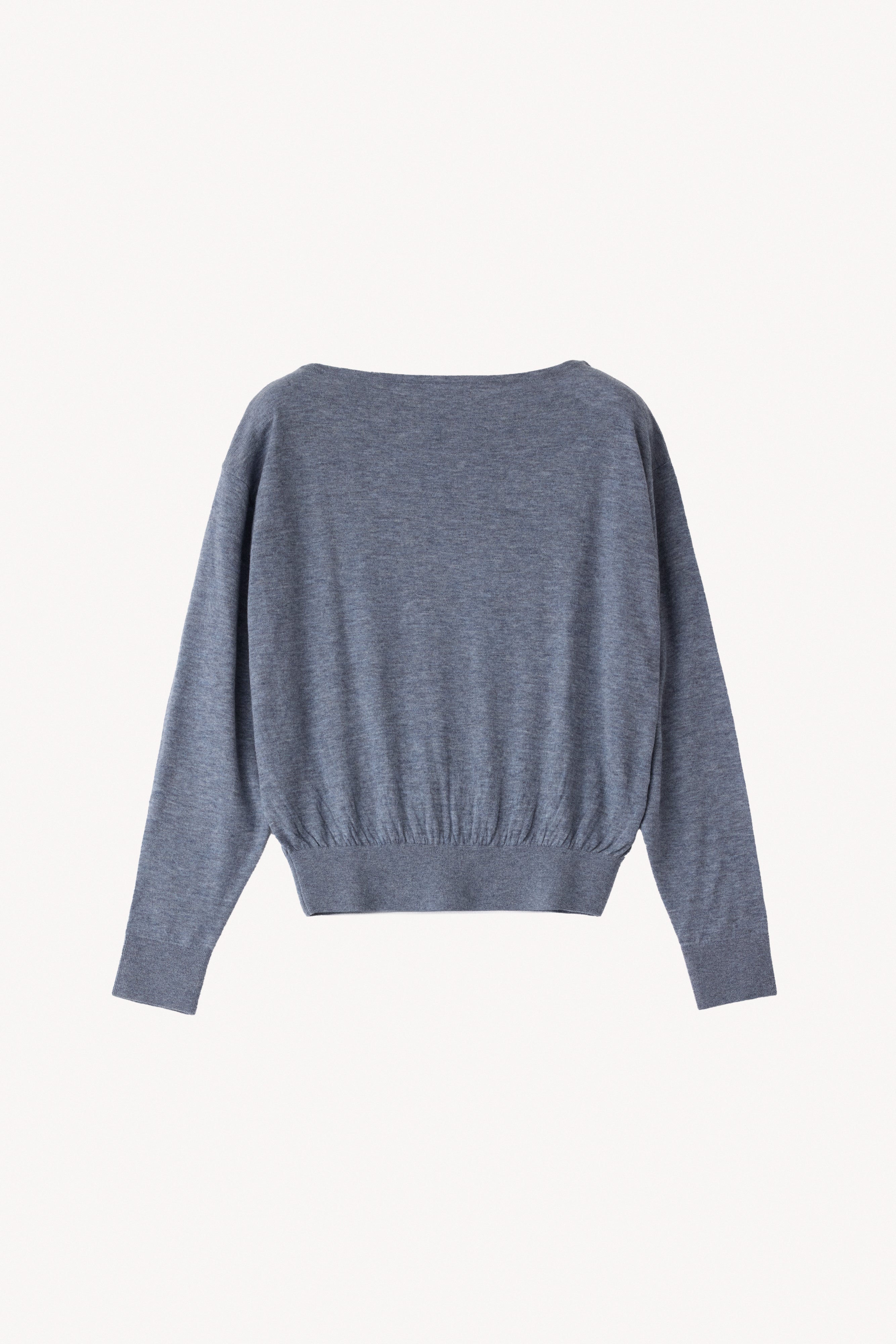 【GRAY】Pure Wool ボートネックニット