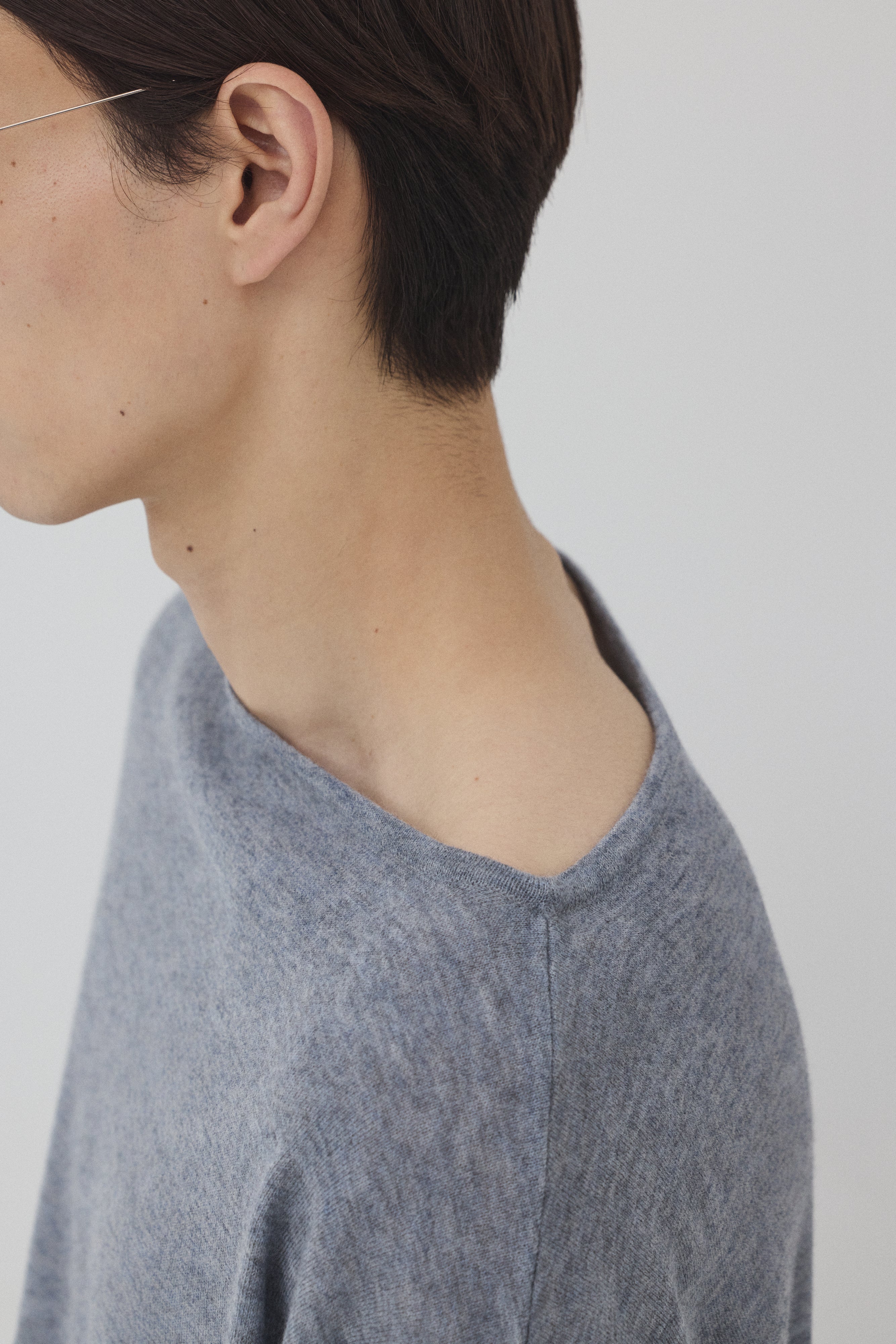 【GRAY】Pure Wool ボートネックニット