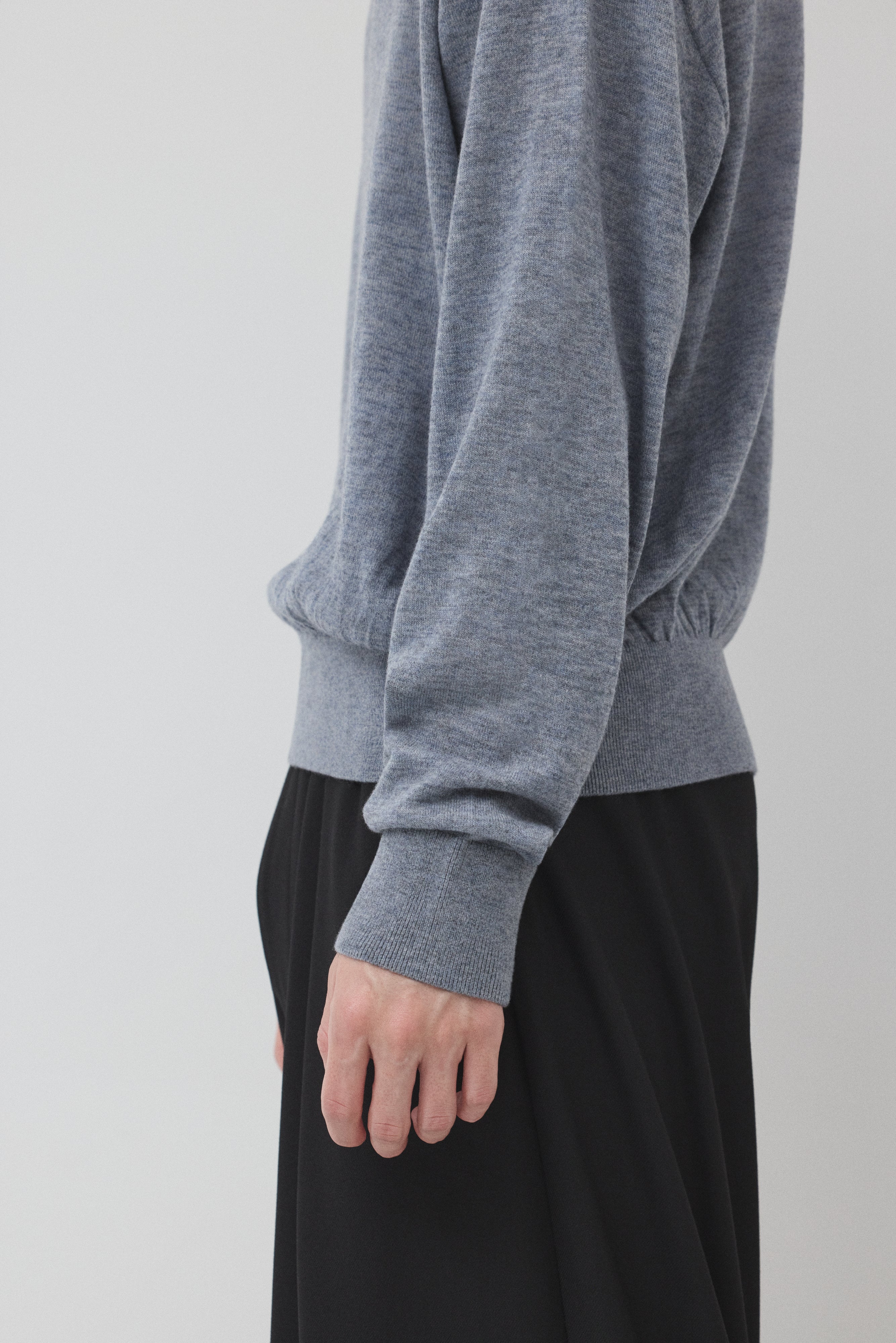 【GRAY】Pure Wool ボートネックニット