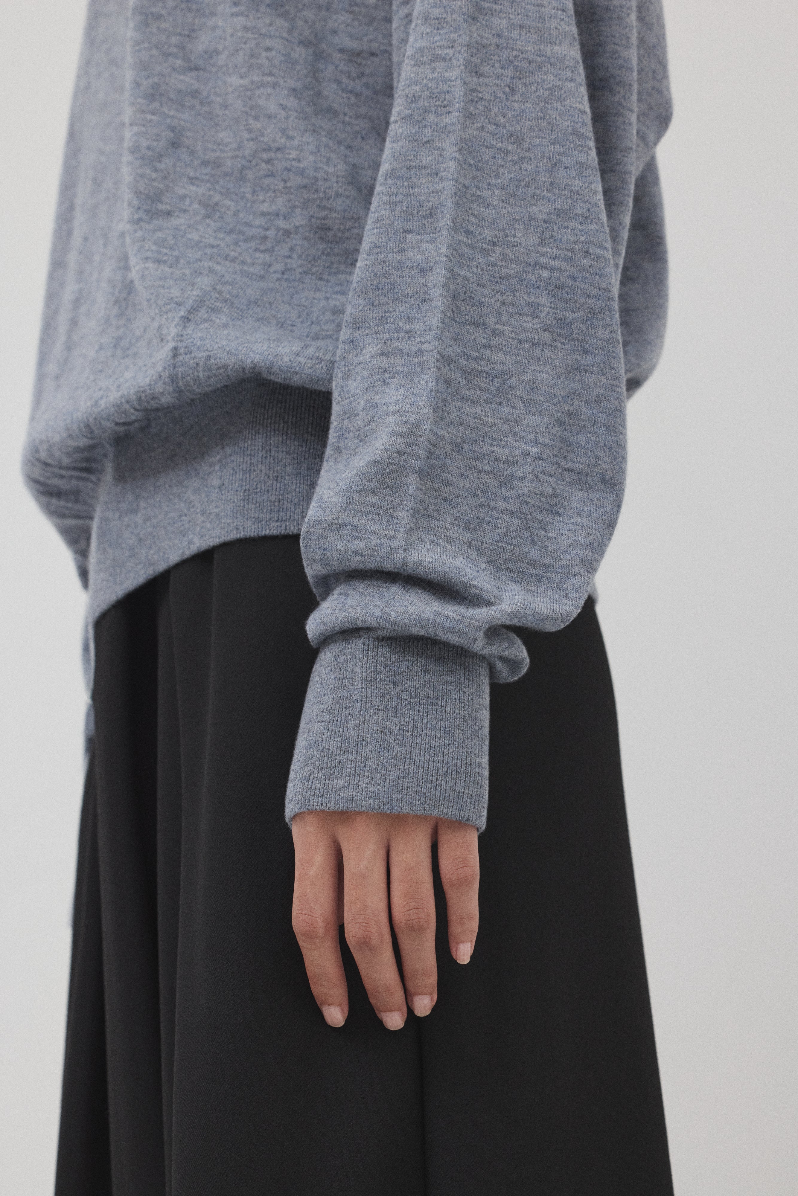 【GRAY】Pure Wool ボートネックニット