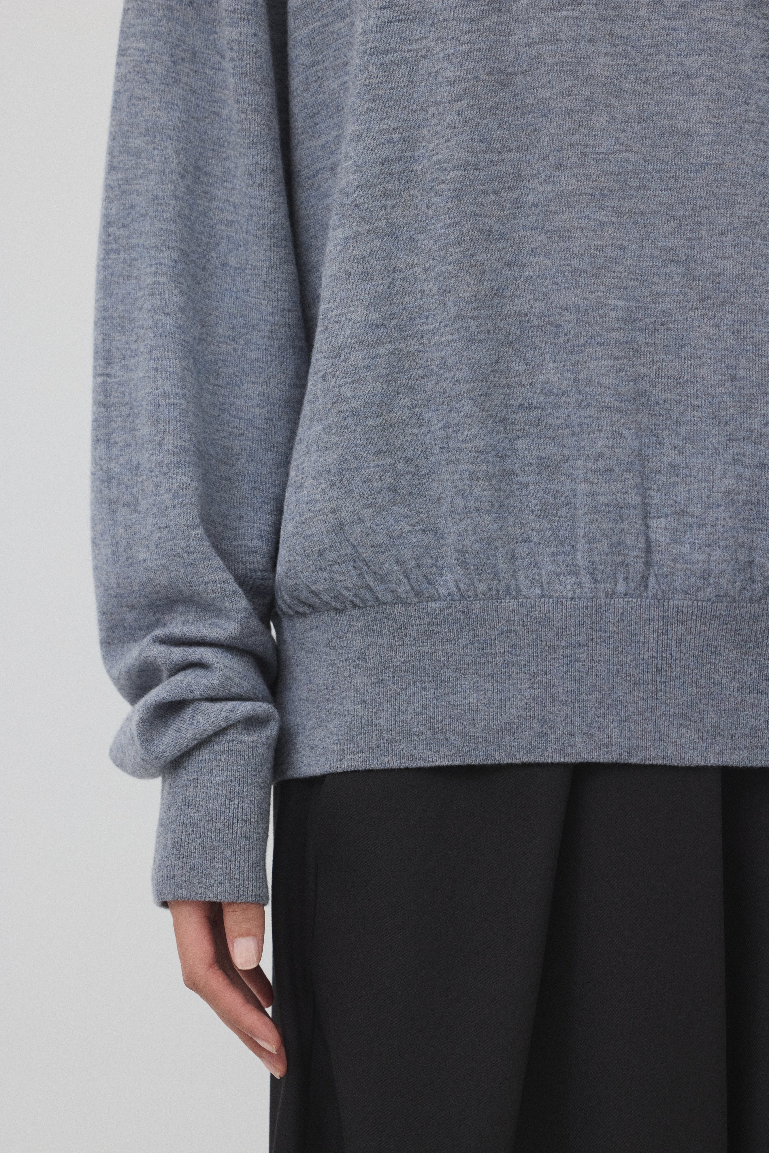【GRAY】Pure Wool ボートネックニット