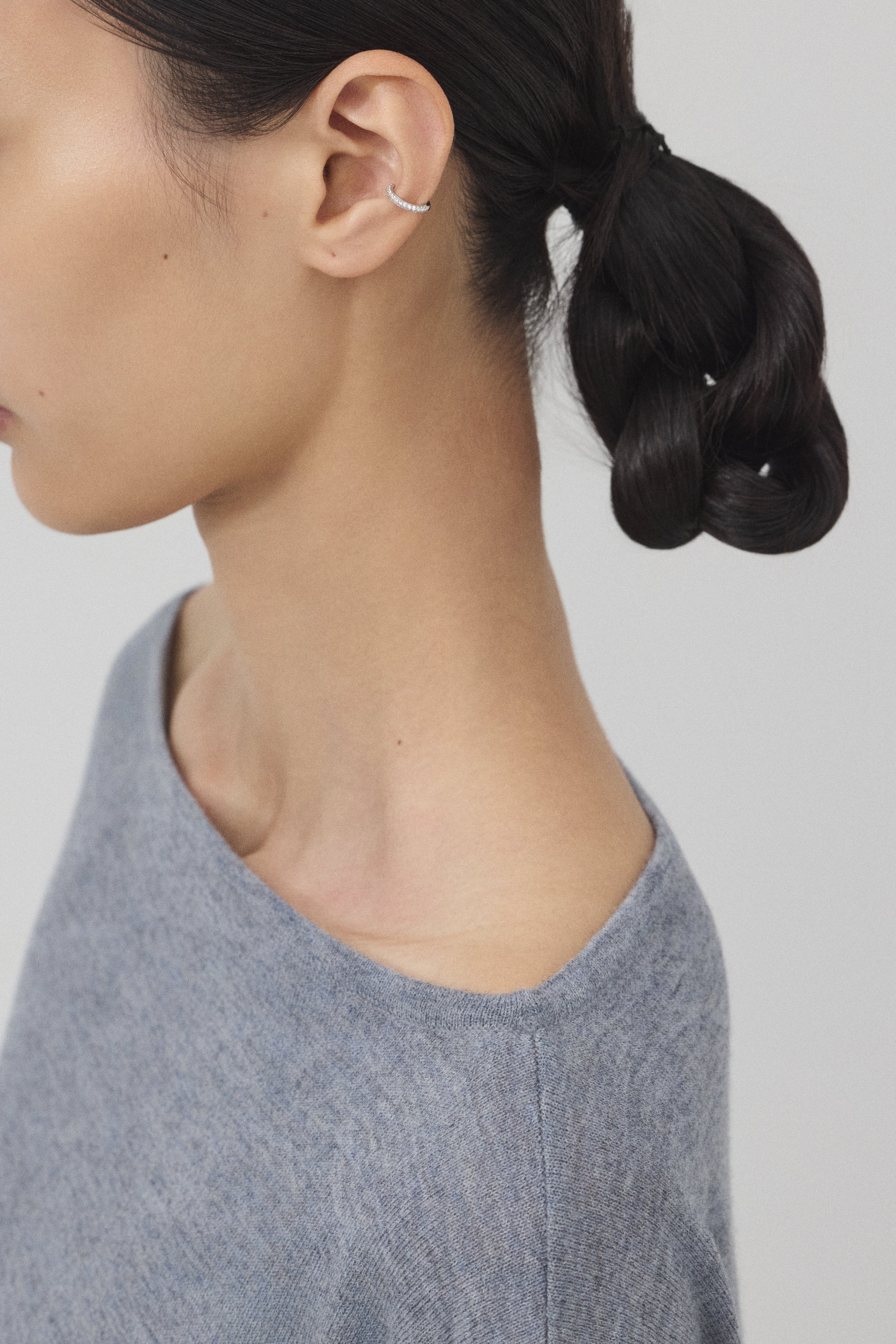 【GRAY】Pure Wool ボートネックニット