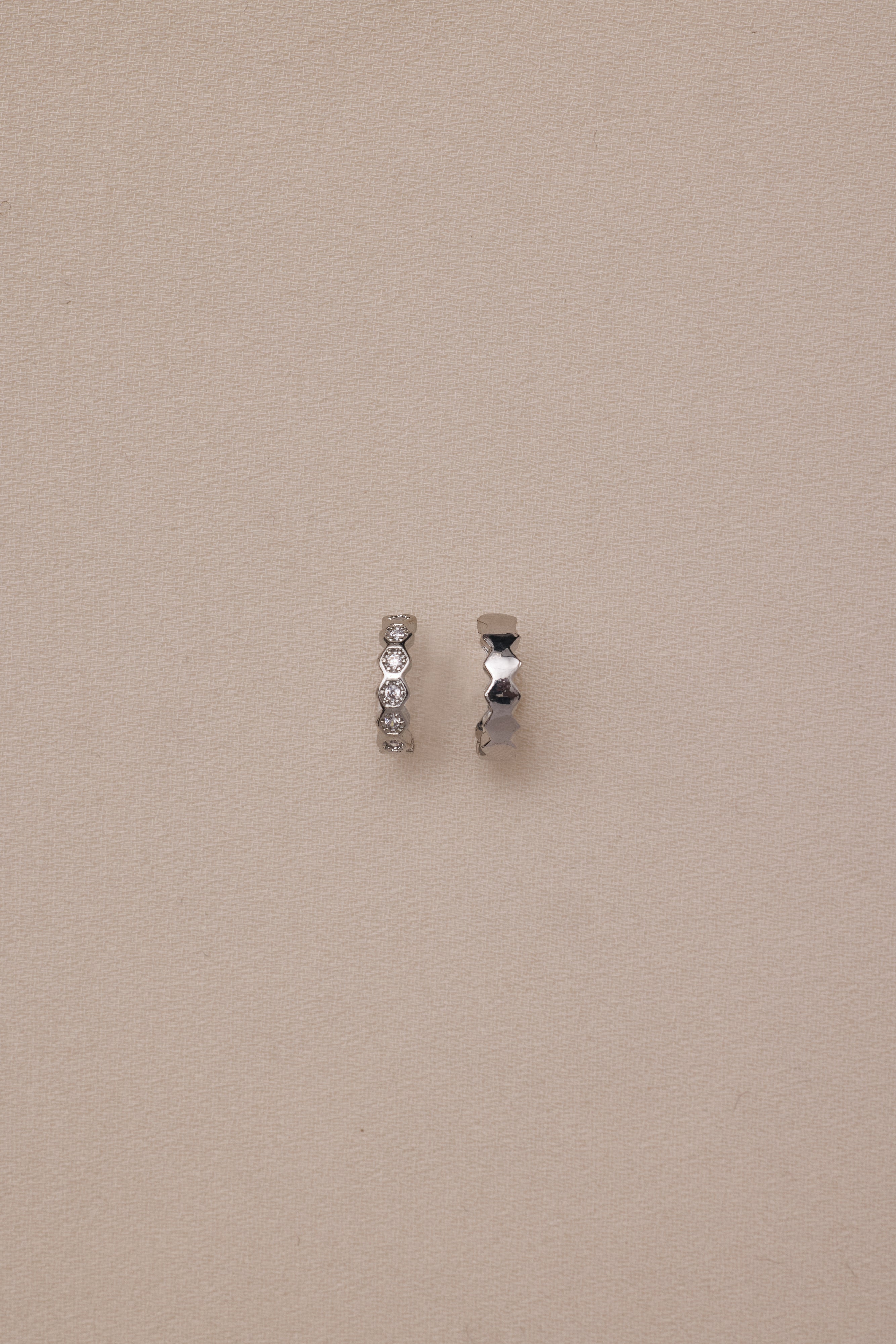 【シルバー】Honeycomb Edge Ear Cuff Set