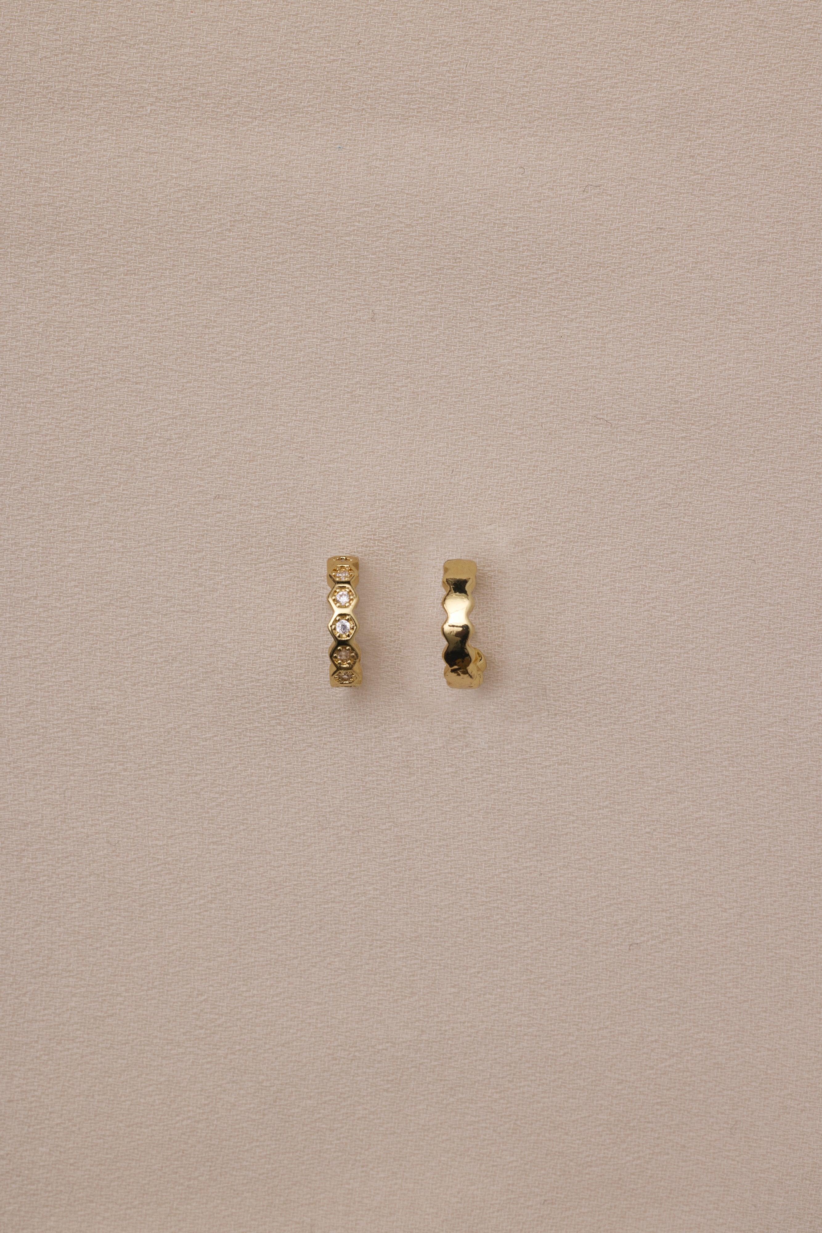 【ゴールド】Honeycomb Edge Ear Cuff Set