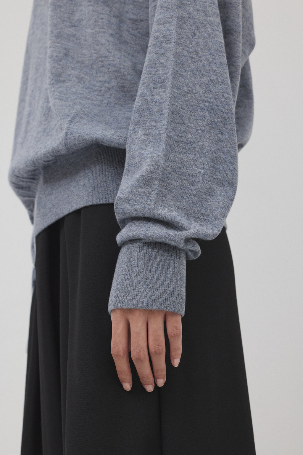 【GRAY】Pure Wool ボートネックニット