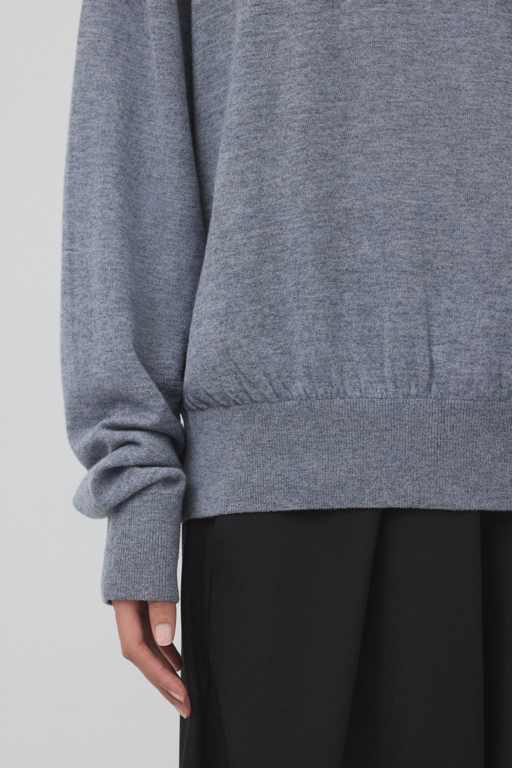 【GRAY】Pure Wool ボートネックニット