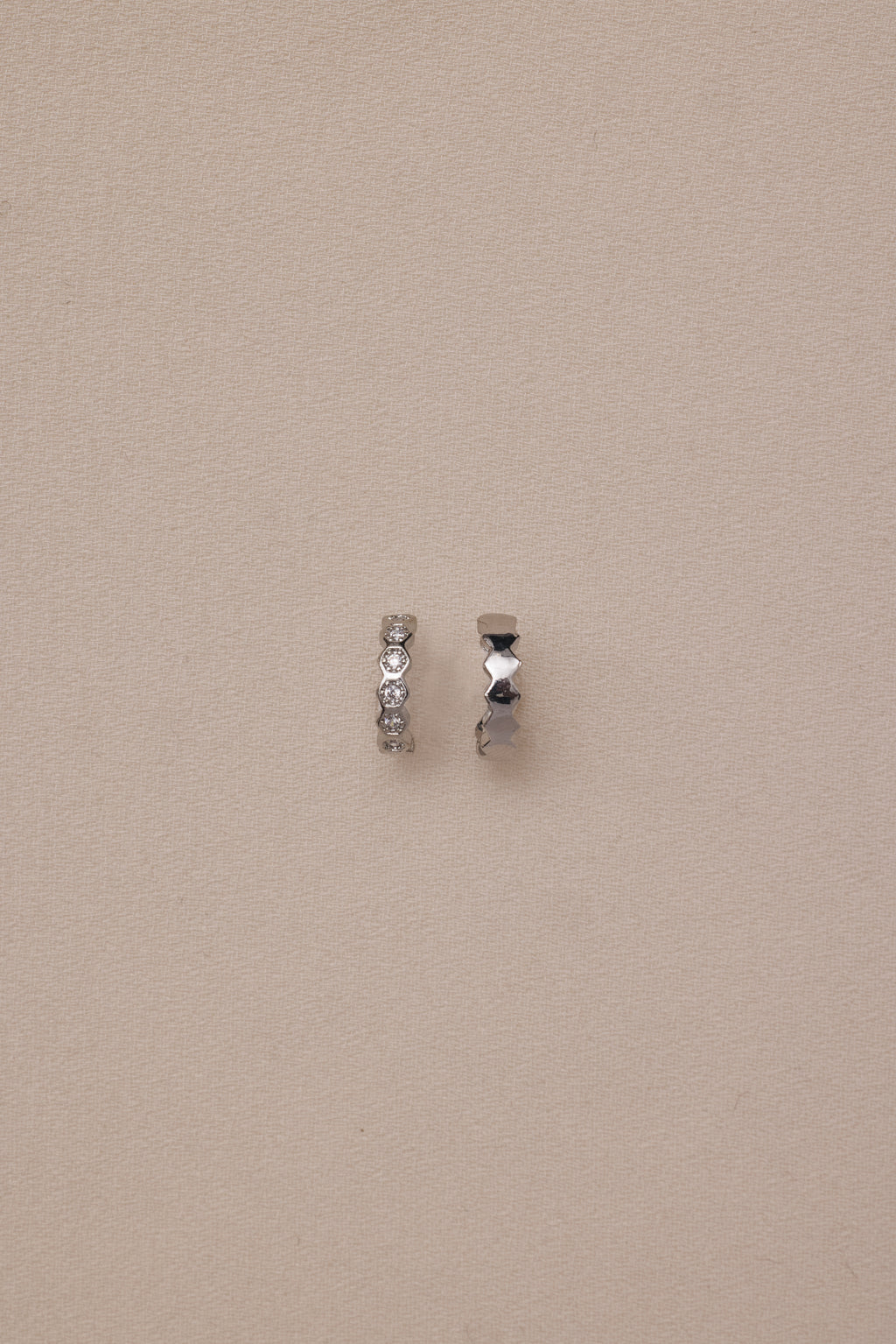 【シルバー】Honeycomb Edge Ear Cuff Set