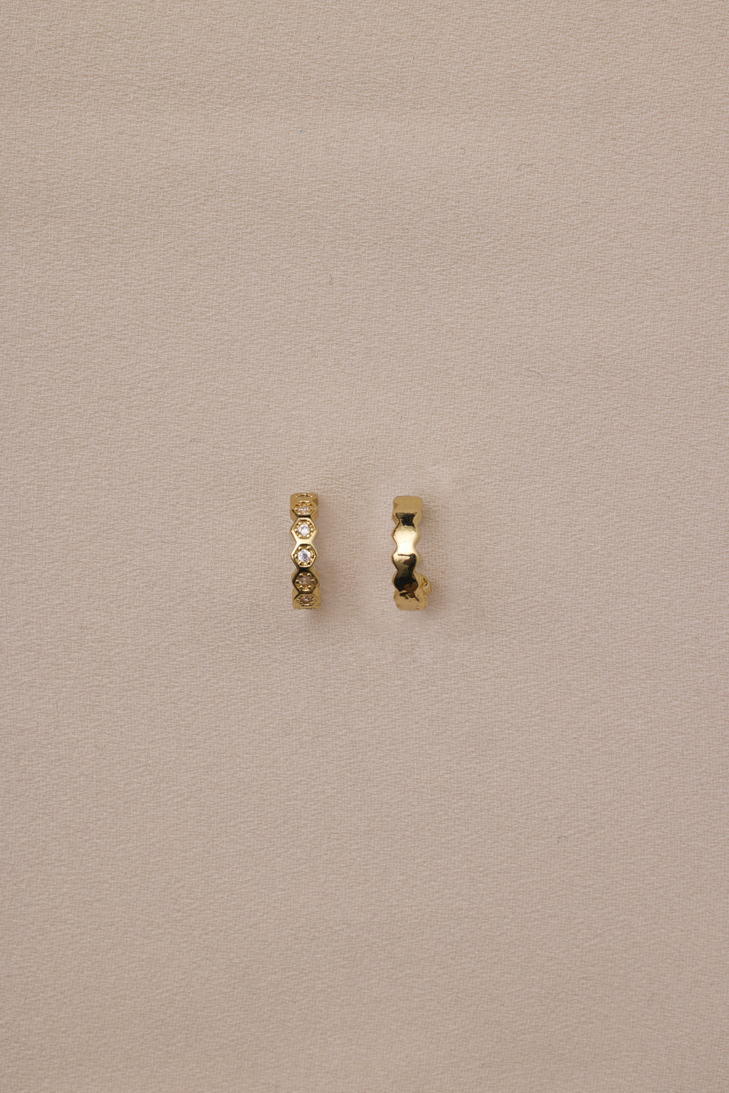 【ゴールド】Honeycomb Edge Ear Cuff Set